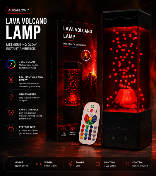 AuraFlow™ Volcano Lava Lamp